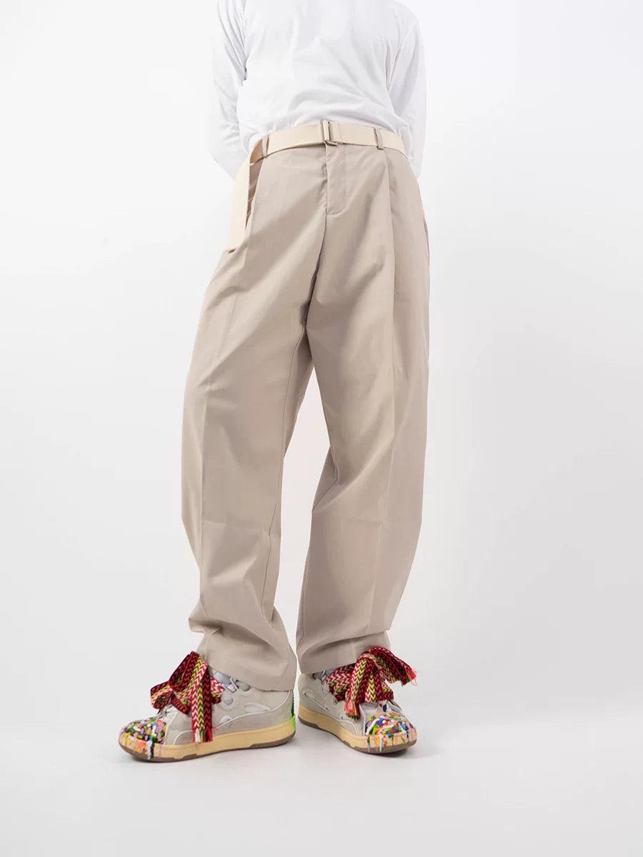 Men's Multicolor Loose Straight Cropped Pants