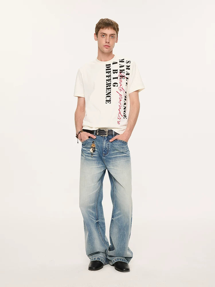 Casual Cool Dry Contrast Slogan Tees