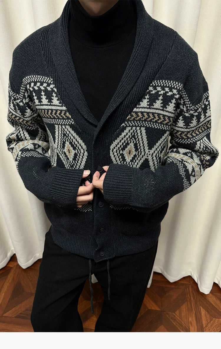 Autumn Fair Isle Shawl Collar Cardigan