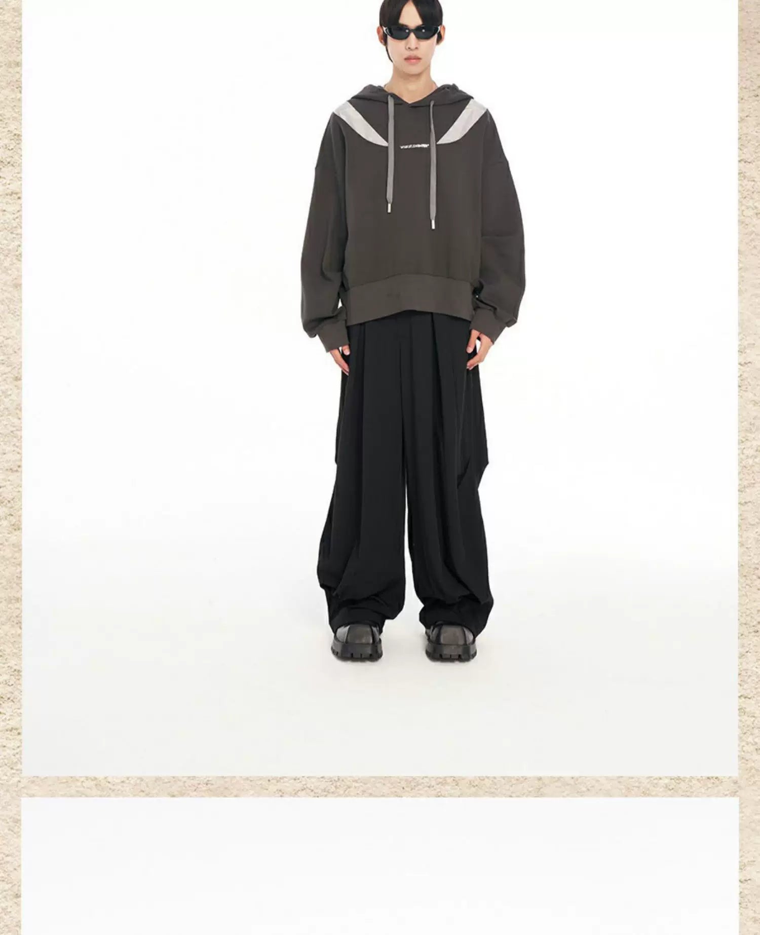 Irregular Patchwork Liquid Metal Loose Hoodie