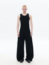 Loose Black Pleated Wide Leg Sweatpants