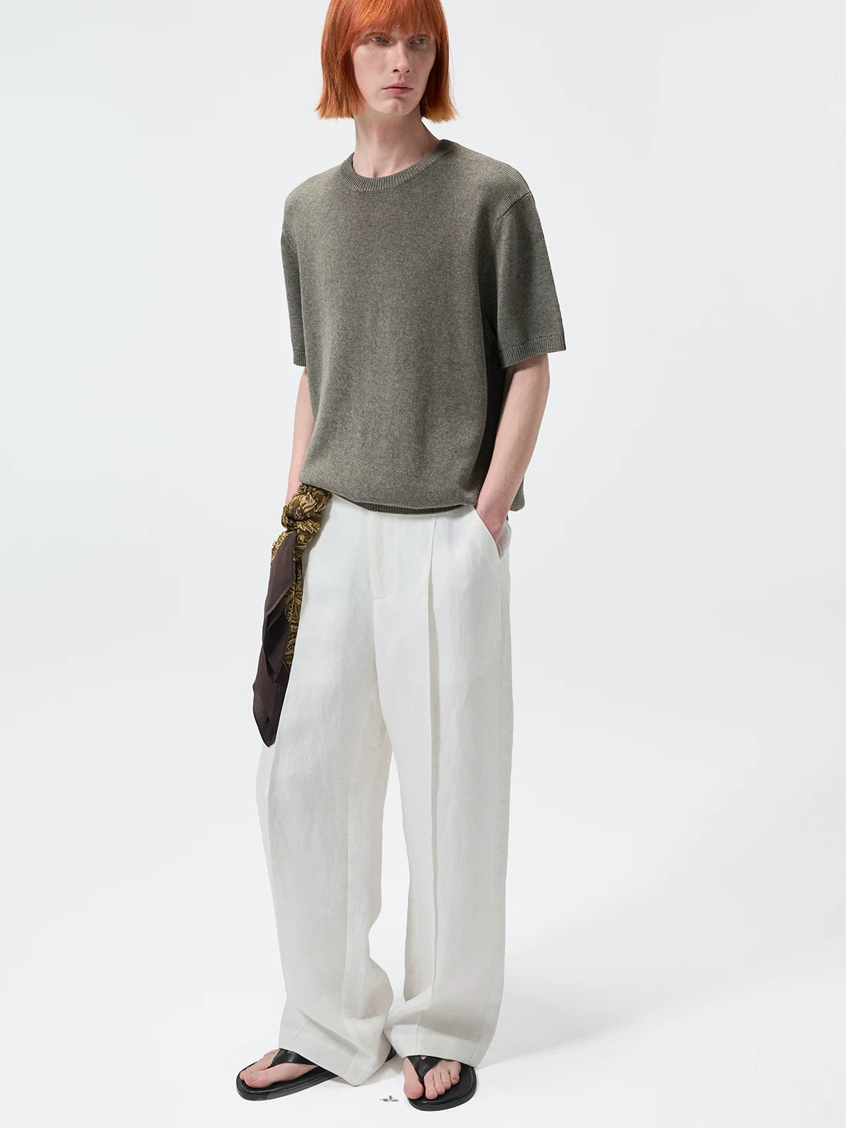 Linen Cotton Blend Short Sleeve Tee