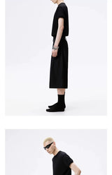 Metal Studded Pleated Wide Leg Shorts