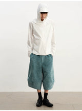 Loose Casual Twill Cropped Shorts