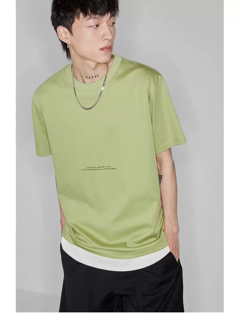 Double-sided Color-block Printed Pima Cotton Tee