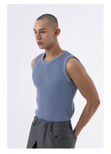 Loose Multi-color Crew Neck Sweater Vest