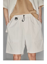 Plaid Multi-Pocket Elastic Waist Shorts