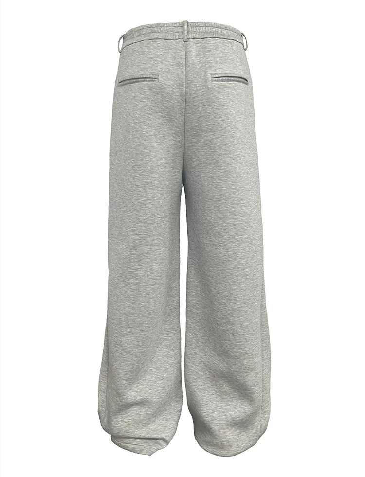 Flared Space Cotton Sweatpants With Pockets
