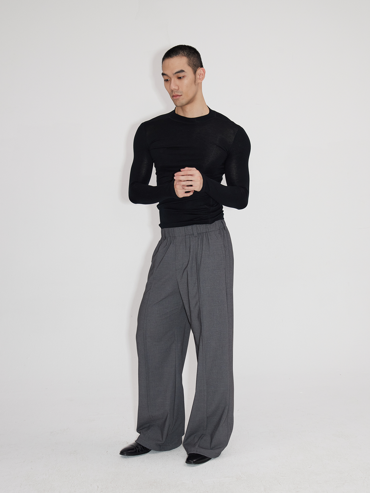 Elastic Waist Suit Pants