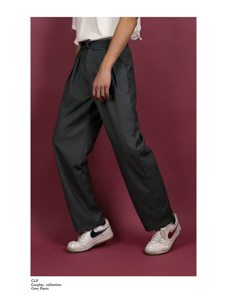 Men's Vintage Gray Wide Leg Pants