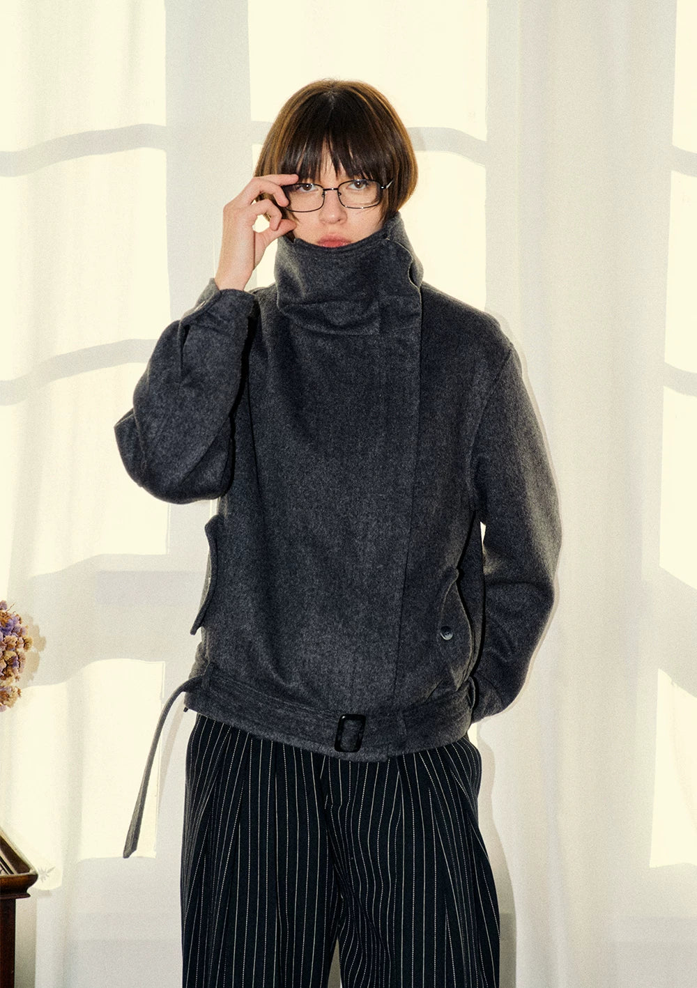 50% Merino Wool Set-Shoulder Zip Jacket