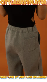 Men's Black Gray Loose Straight Sweatpants