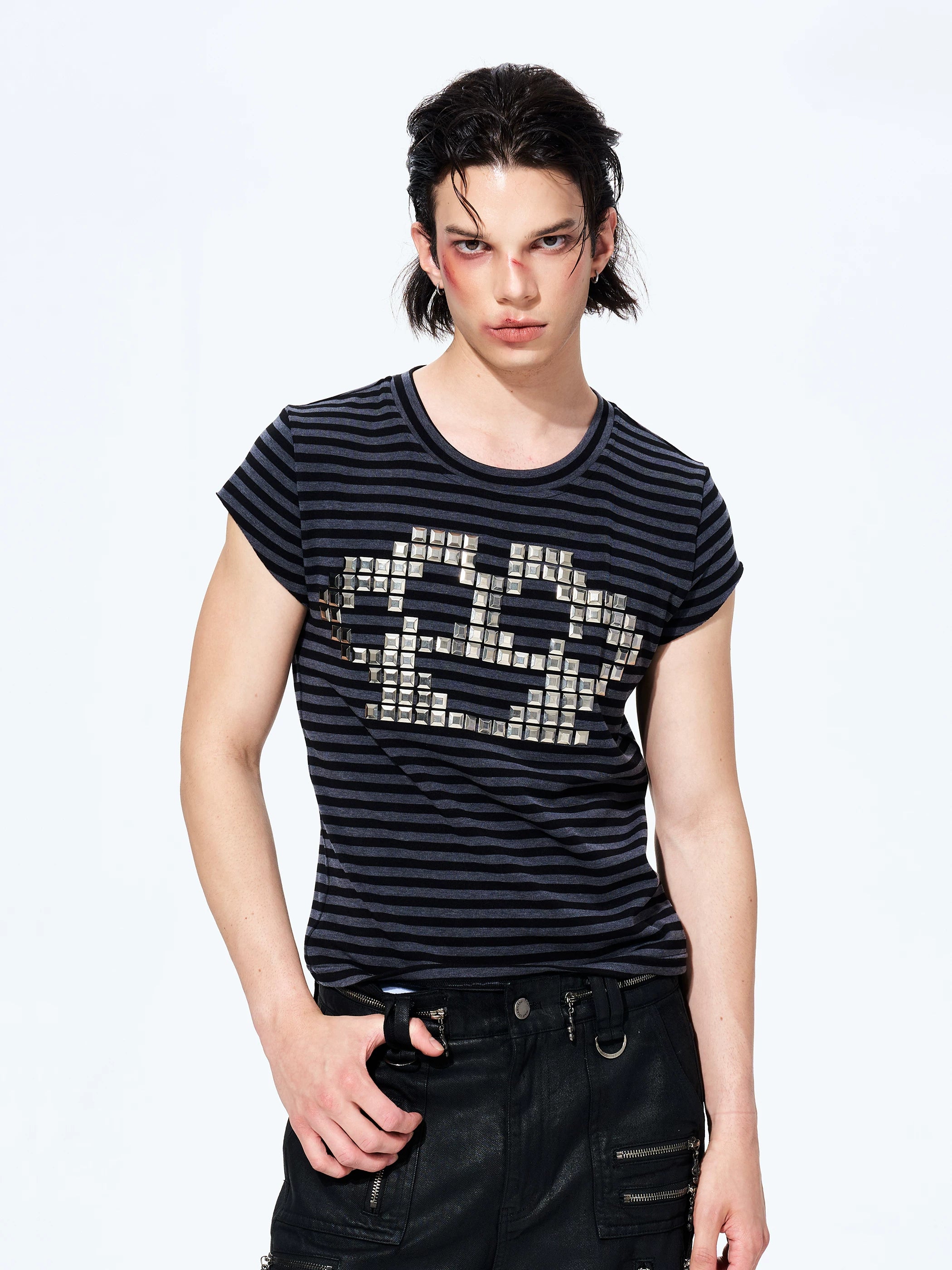 Rivet Striped Flutter Sleeve Tee