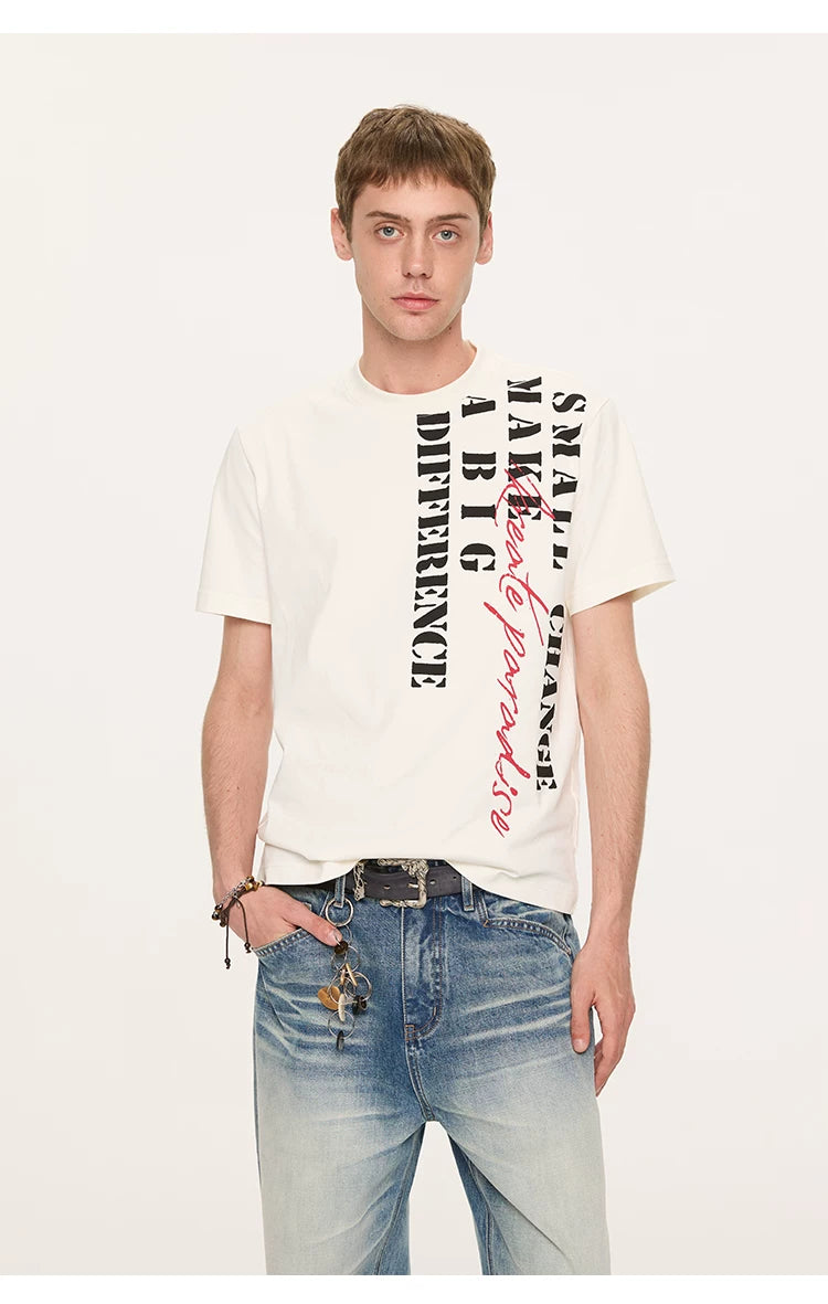 Casual Cool Dry Contrast Slogan Tees