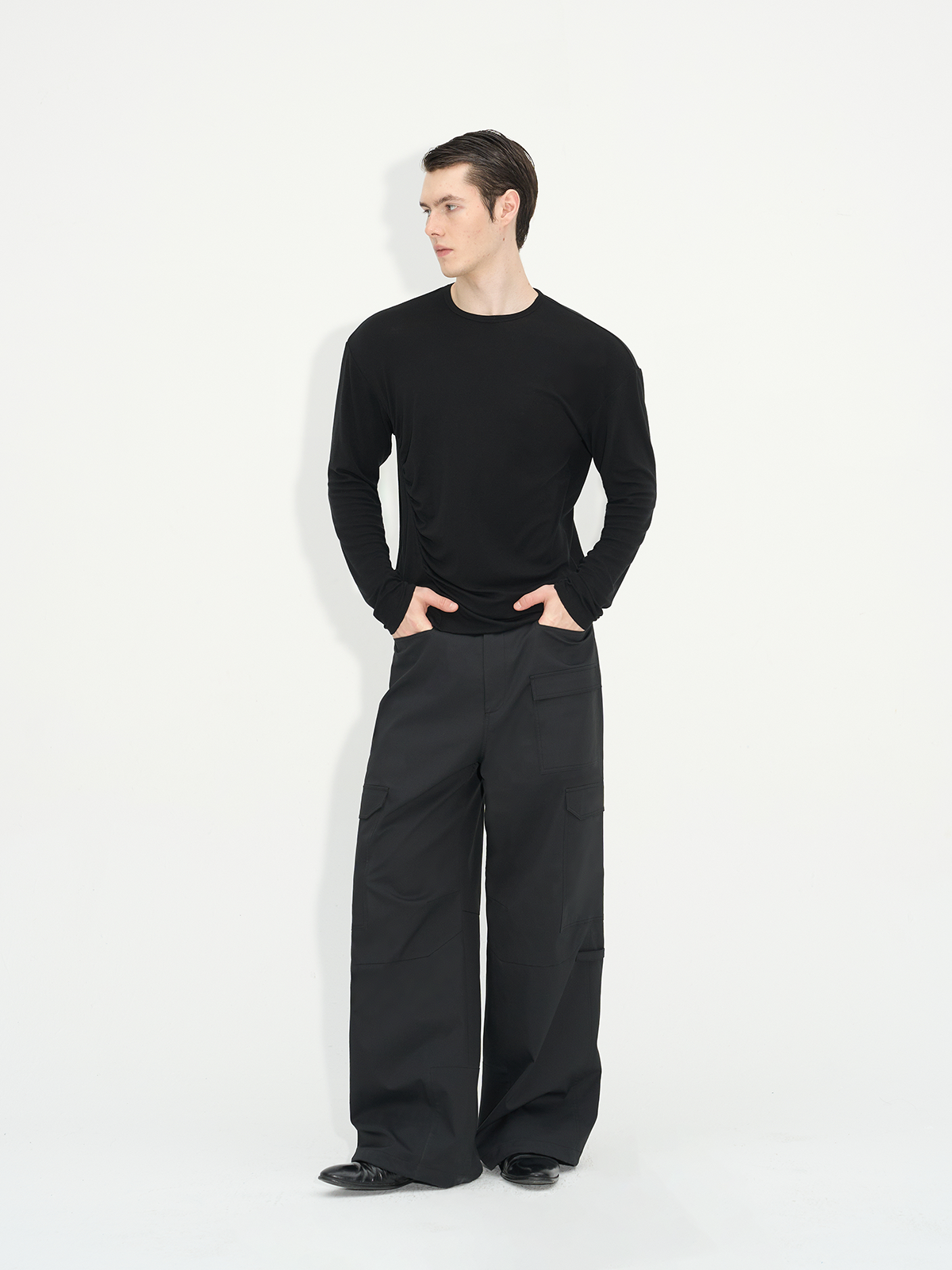 Comfortable Rippled Wool Long Sleeve Top
