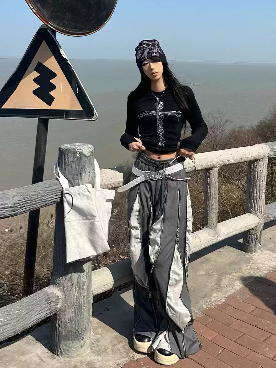 6-Zip Deconstructed Reversible Relaxed Sweatpants