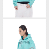 Tri-color Washed Distressed Embroidered V-neck Hoodie