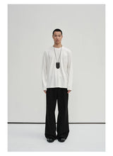 Waist-Adjustable Striped Flared Merino Wool Pants