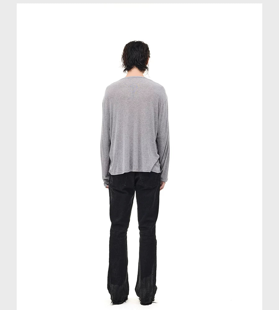 Merino Tencel Wool Henley Tee