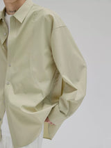 Basic Long Sleeve Cotton Blend Shirt