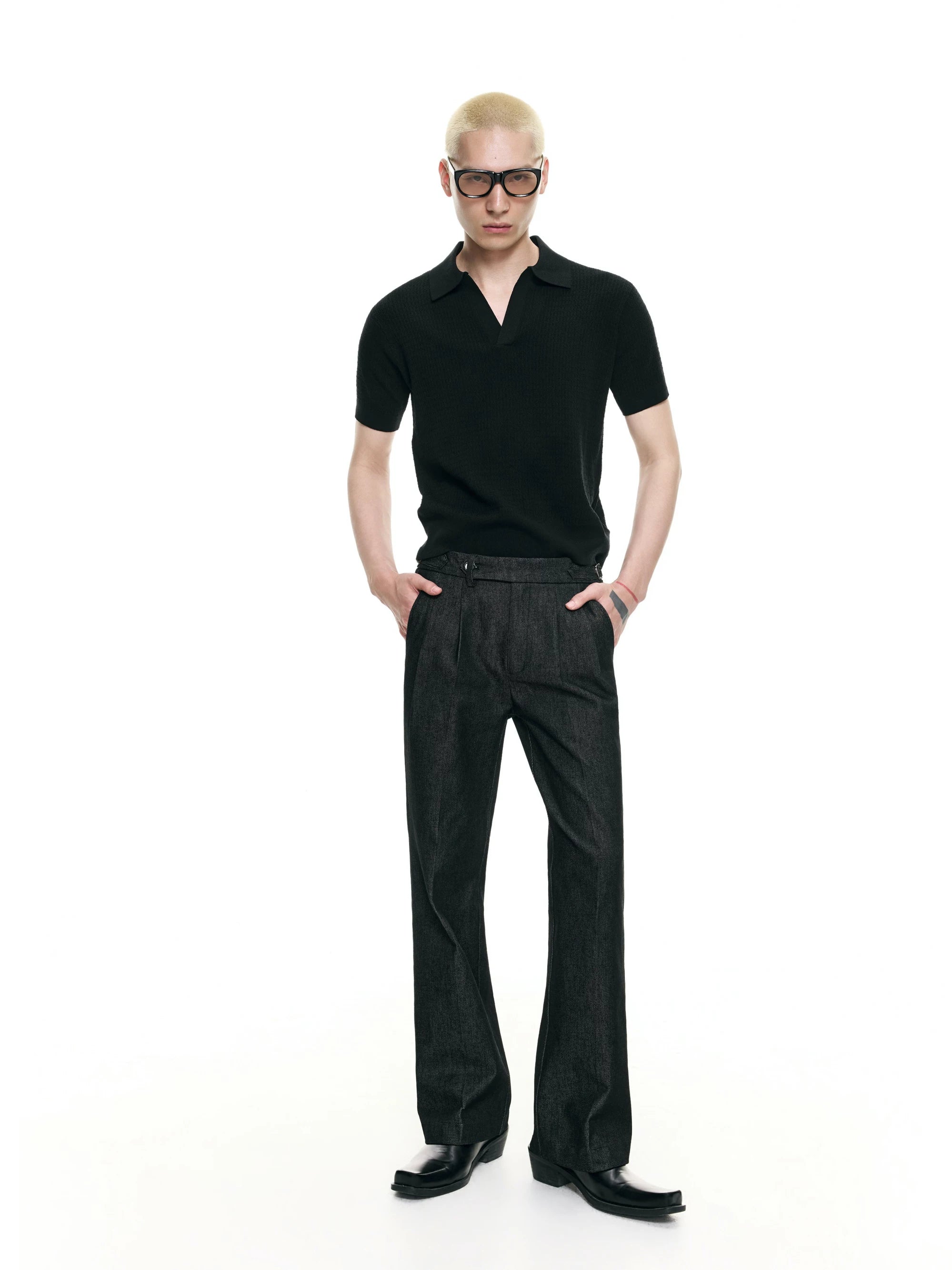 Charcoal Pleated Naples Casual Pants
