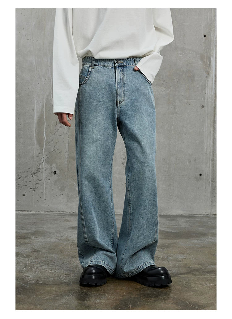 Vintage Washed Flared Denim Pants