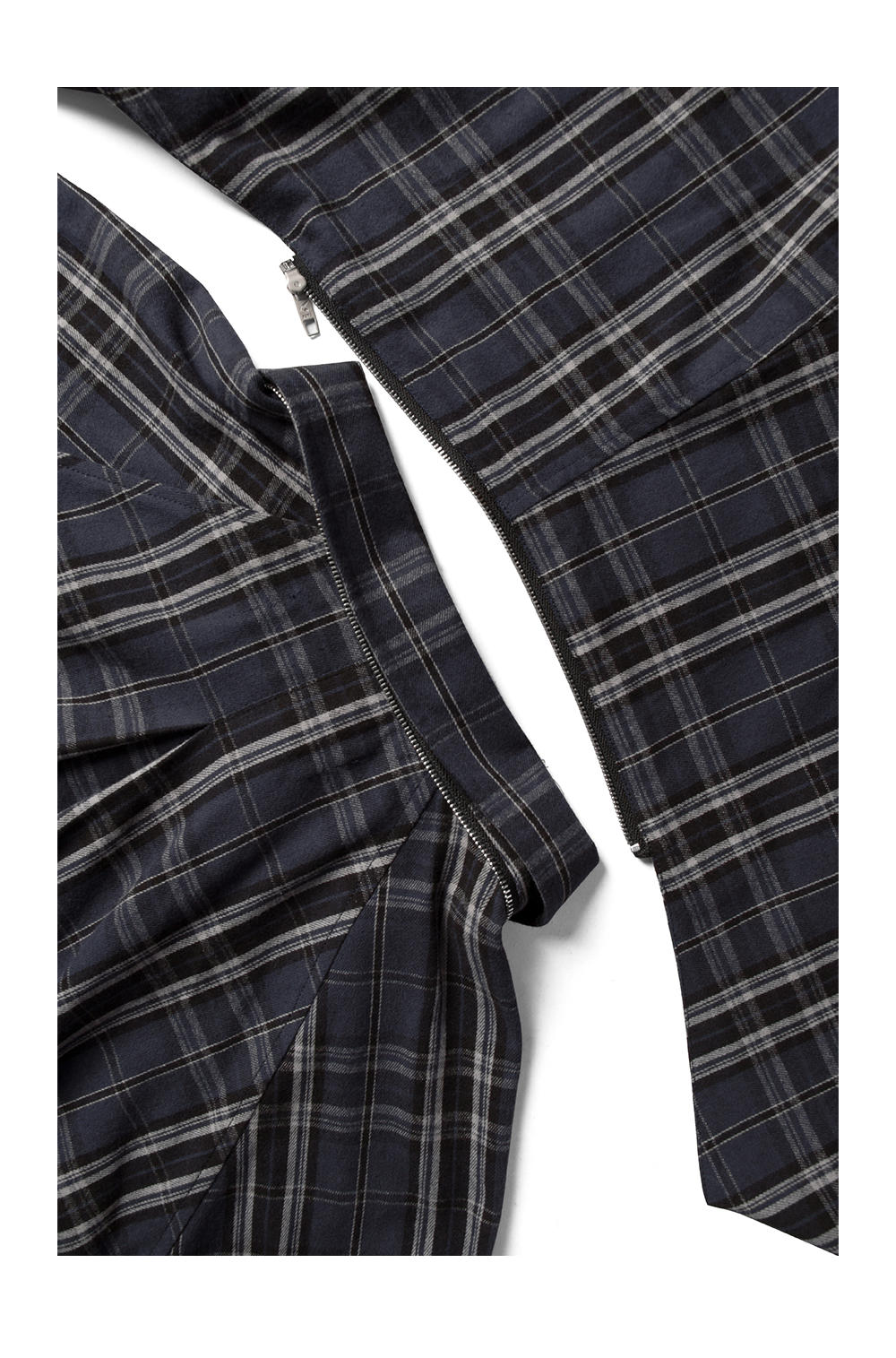 Dual Style Mid-Length Plaid Shirt Smock