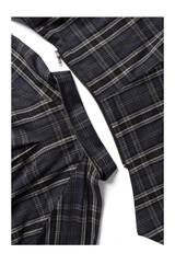 Dual Style Mid-Length Plaid Shirt Smock
