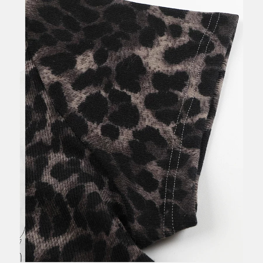 Leopard Print Stretchy Slim Fit Polo