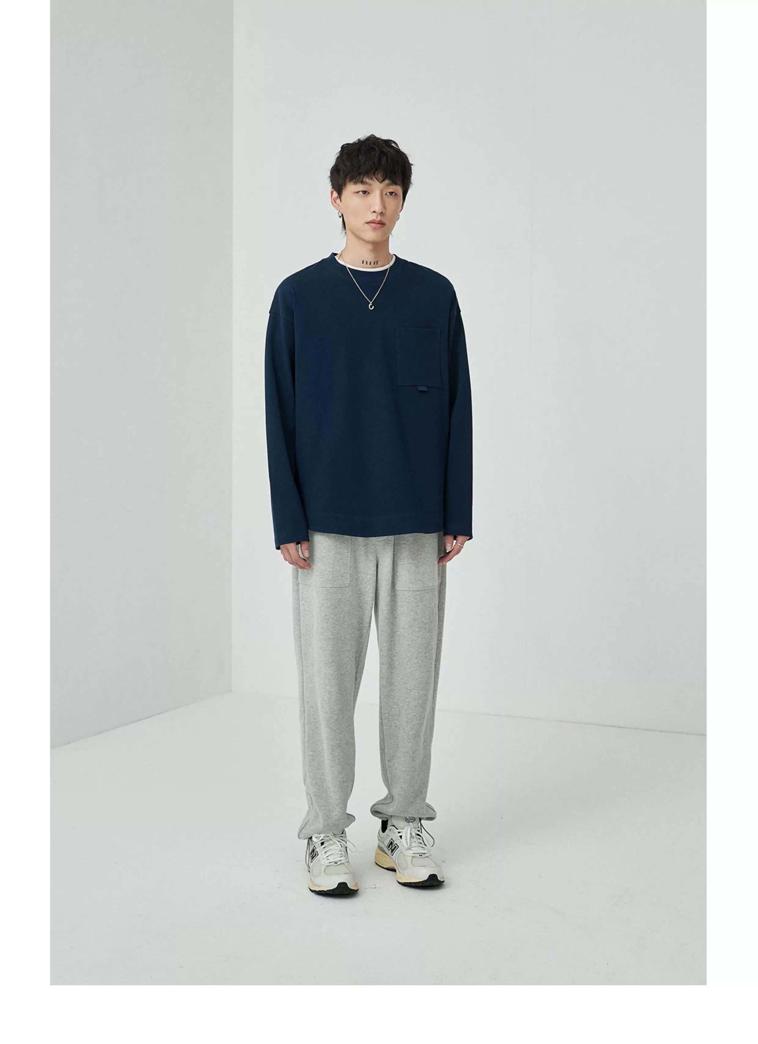 Ribbon Pocket Long Sleeve Tee