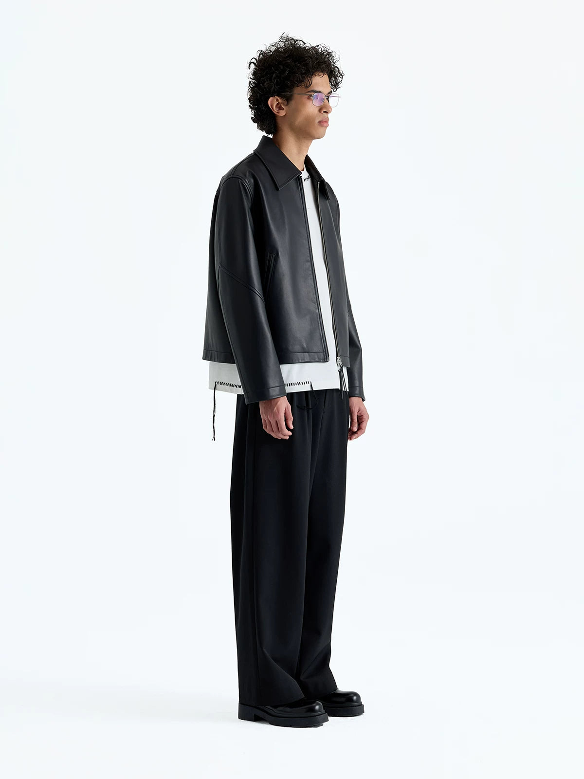 Merino Wool Pleated Elastic Waist Pants