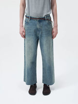 Turkish Washed Frayed Straight Jeans