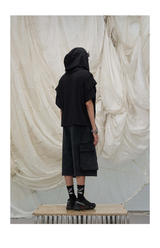 Detachable Hood Short-Sleeve Ring Cut Tees