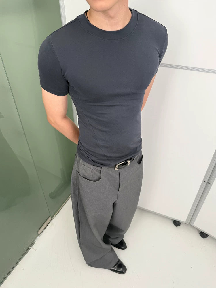 Sanded Slim Stretch Velvet Tee