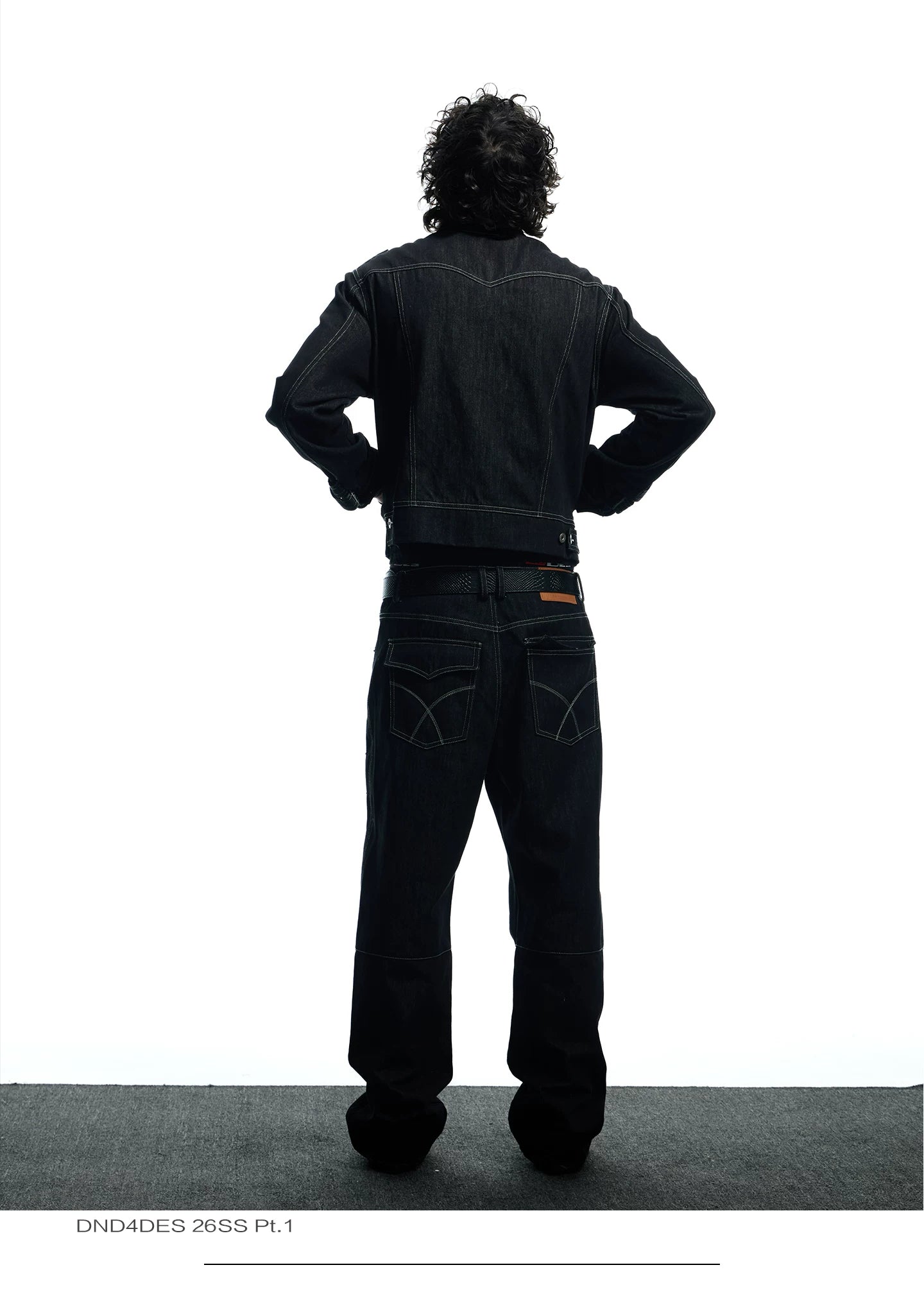 Punk Raw Denim Straight Flare Jeans