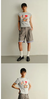 Unisex Striped Lace Wide Leg Shorts