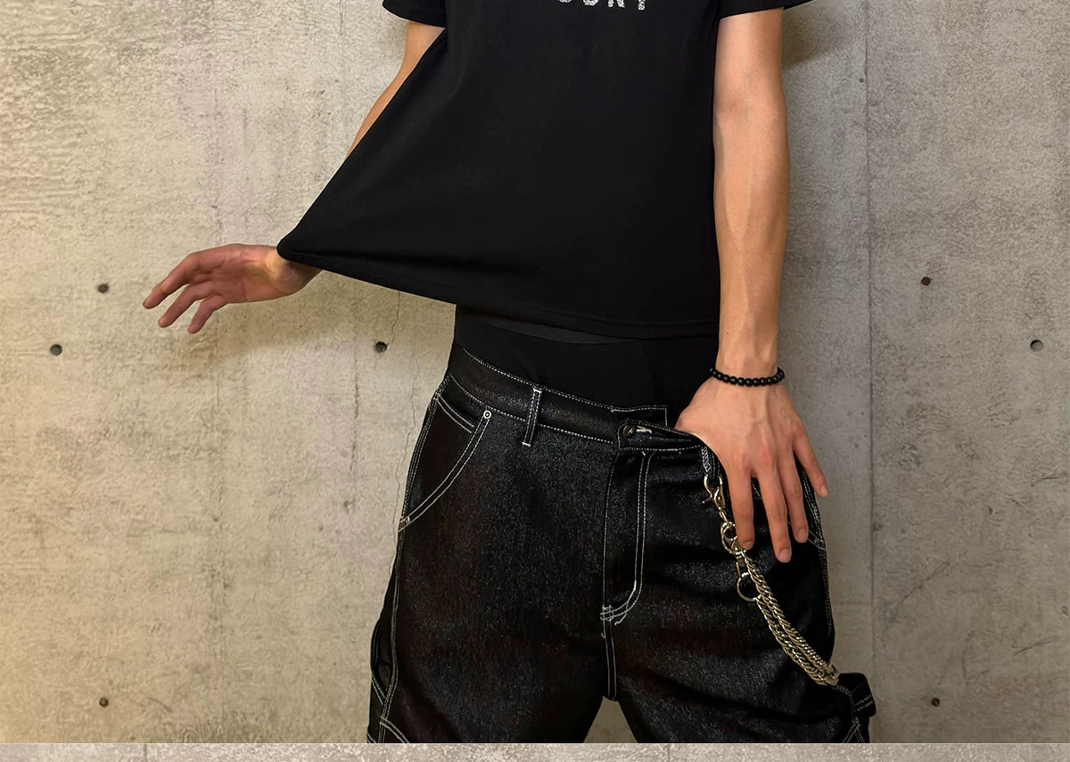 Distressed Rhinestone Racer Tee