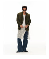 Men's Moss Green Cashmere Leather Blazer