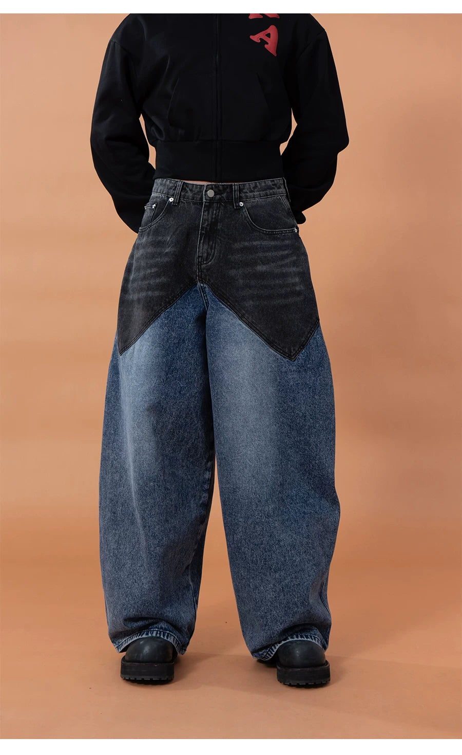 Men's Blue Wide Leg Distressed Jeans