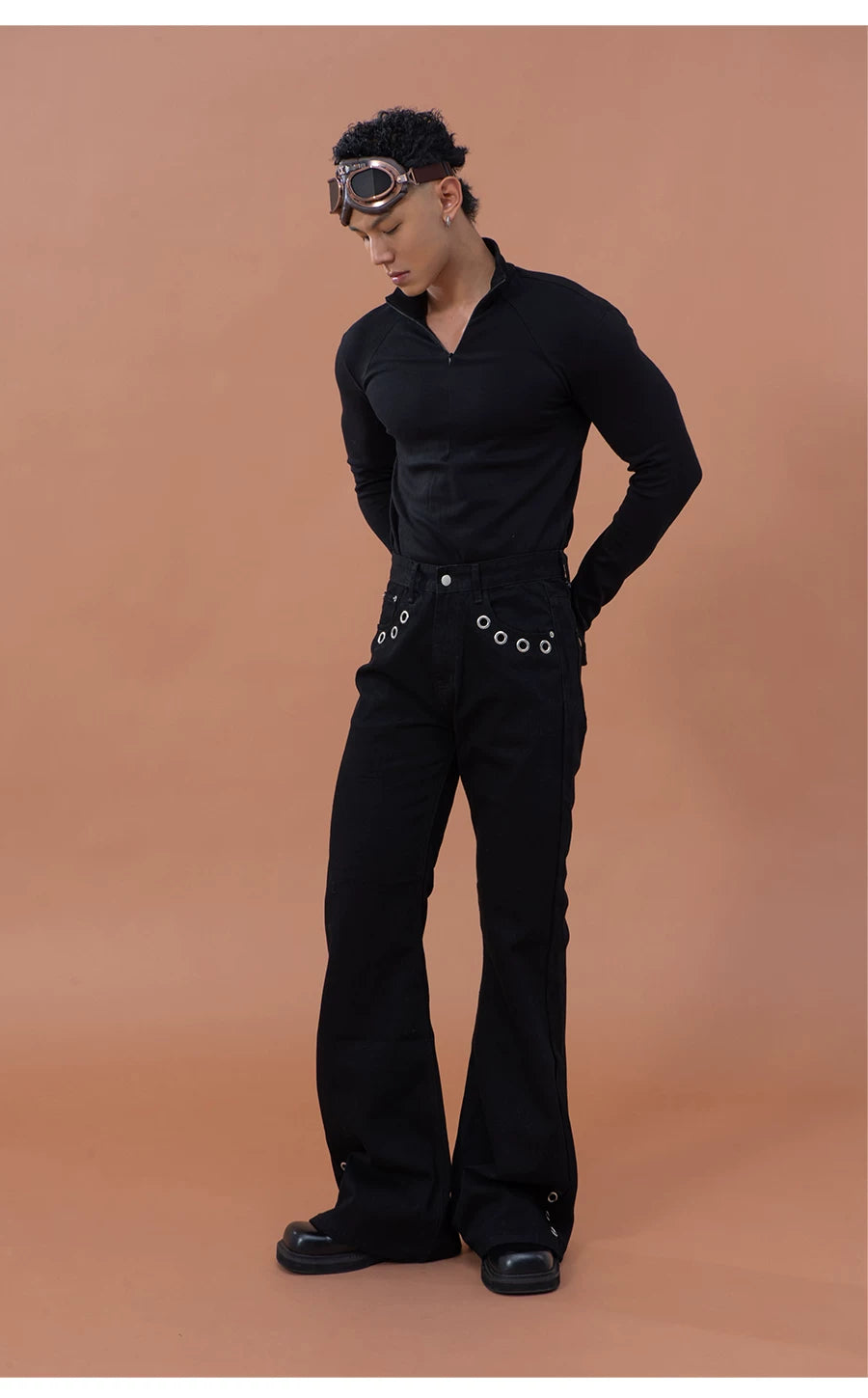 Men's Slim Zip Mock Neck Tee
