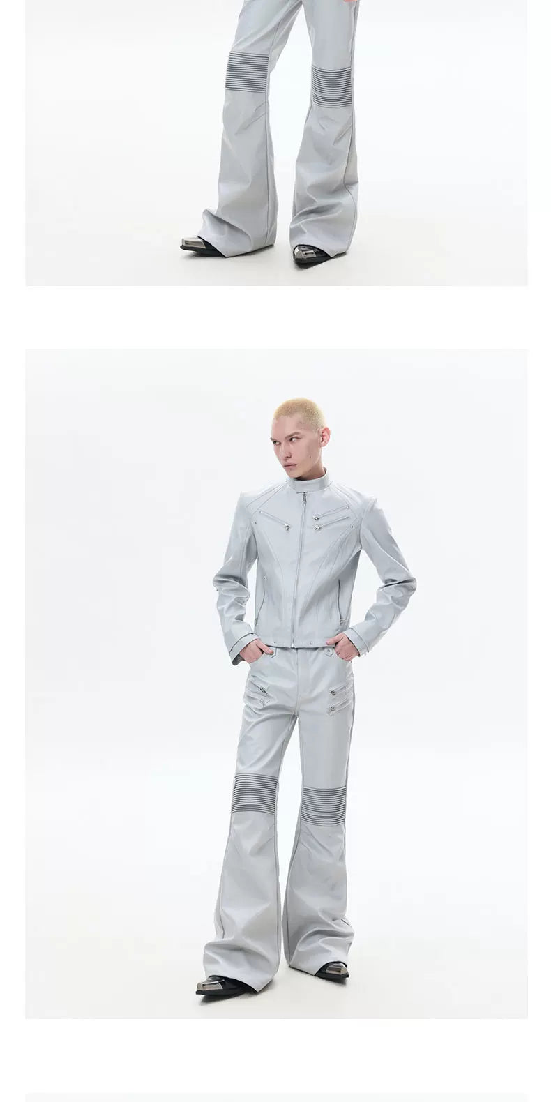 Zipped Fitted Short Biker Jacket