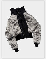 Dark 3M Oversized Hooded Bomber Jacket