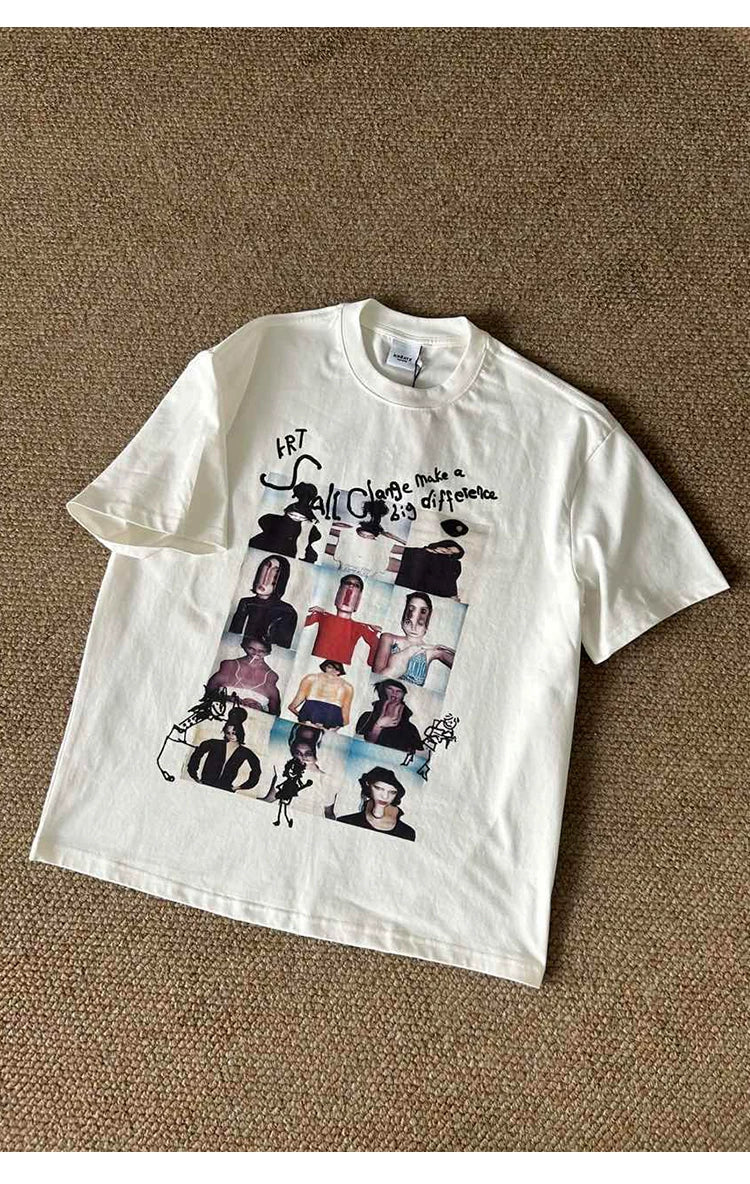 Cool Loose Portrait Couple’s Crew Tees