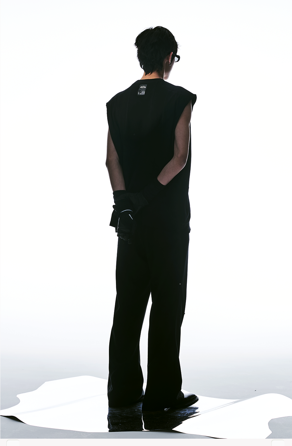 Black Deconstructed Padded Tank Top