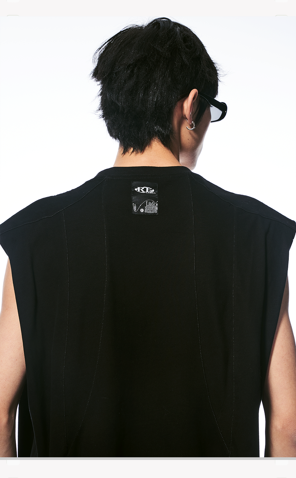 Black Deconstructed Padded Tank Top