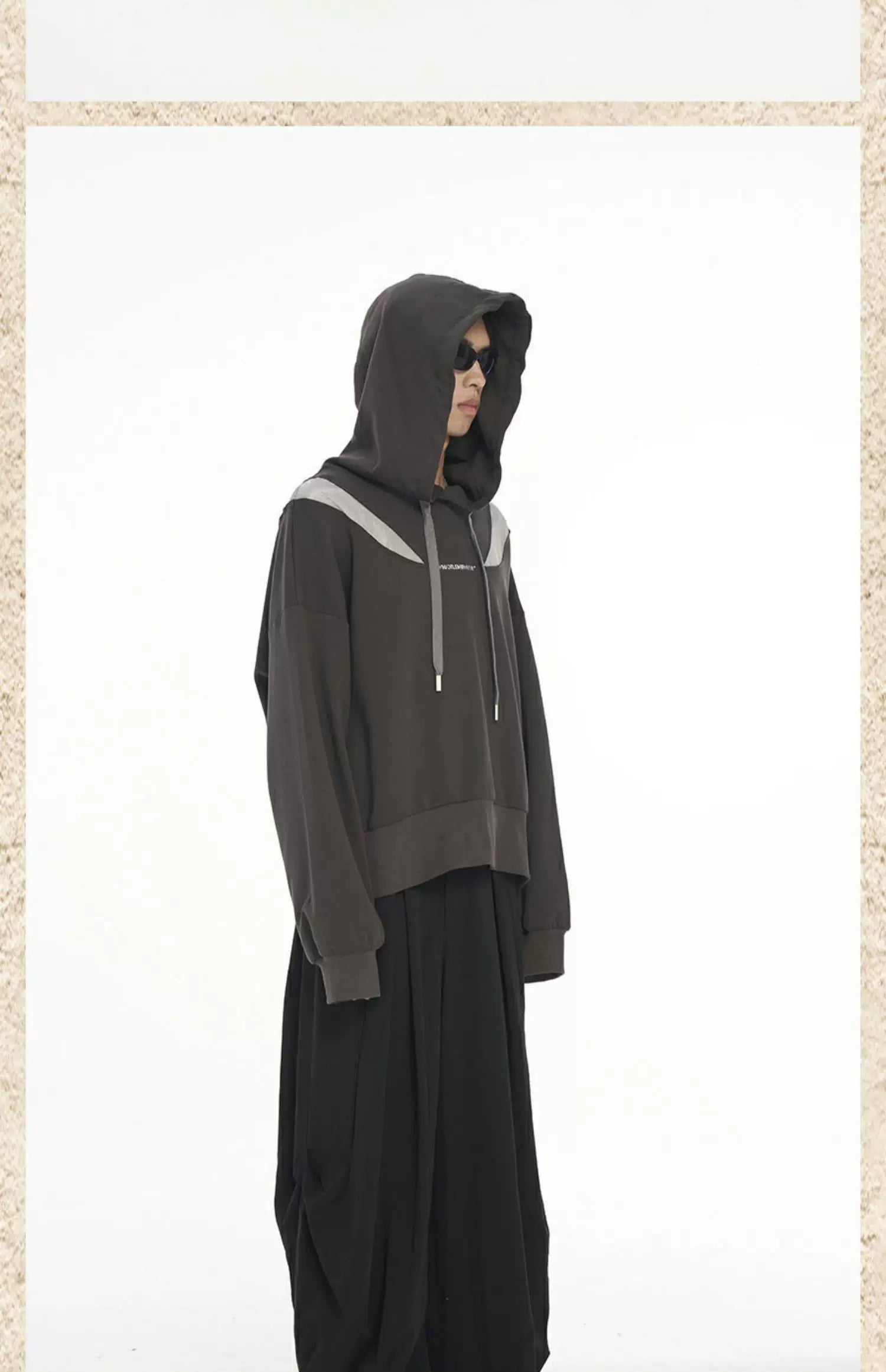 Irregular Patchwork Liquid Metal Loose Hoodie
