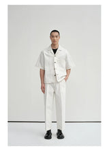 Cropped Contrast Cuban Collar Shirt Jacket