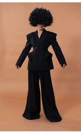 Men's Black Wide Leg Casual Pants