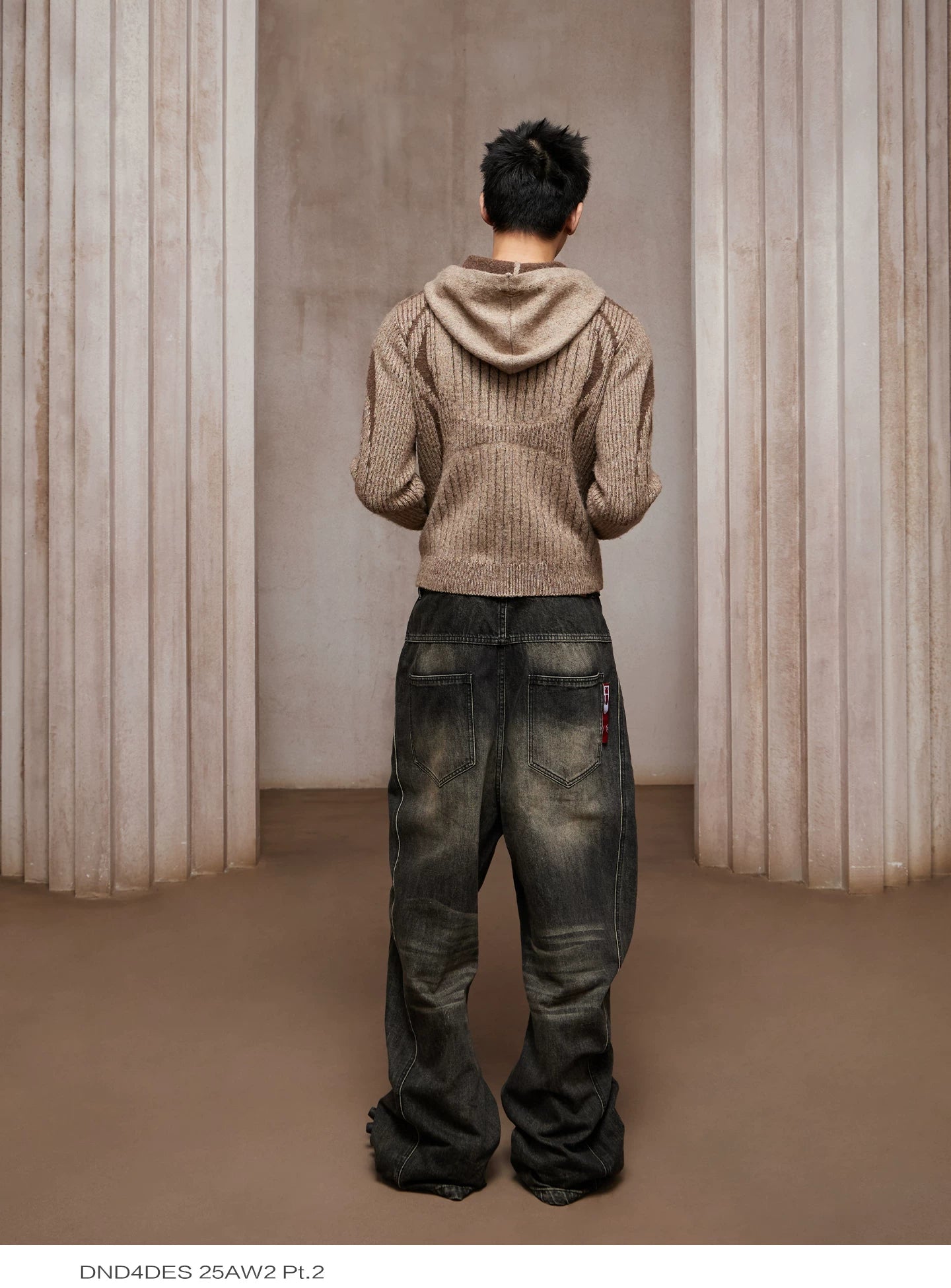 Color Block Wool Blend Zip Cardigan