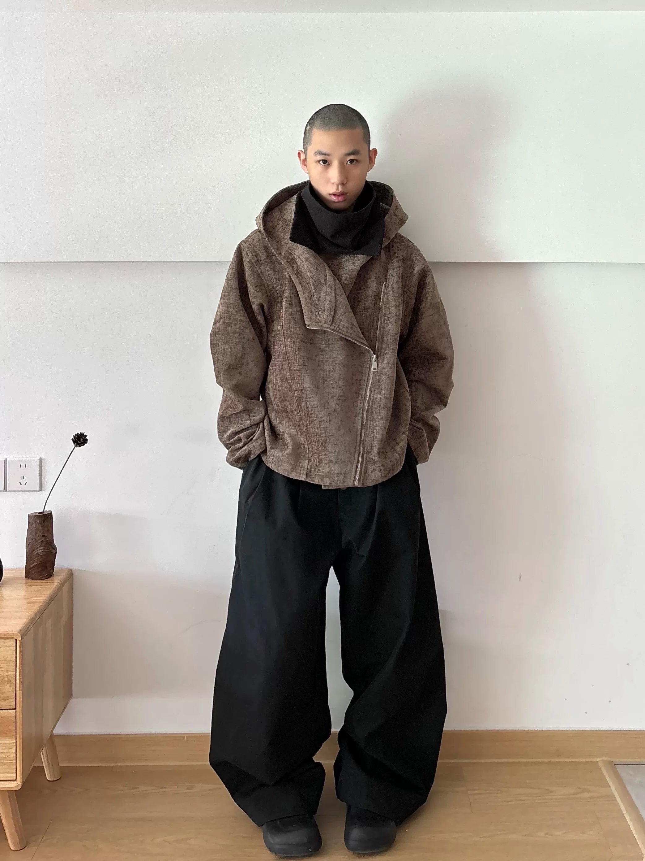 Men's Vintage Asymmetric Fleece Jacket